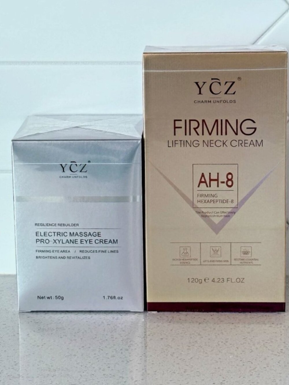 YCZ Electric Massage Pro-Xylane Eye Cream 1.76oz AND Firming Lifting Neck Cream